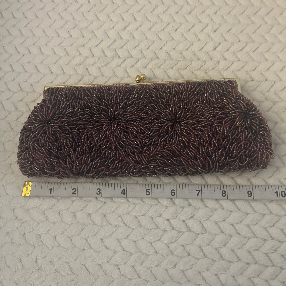 Valerie Stevens Purple Beaded Clutch - Picture 2 of 11